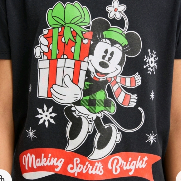 Girls Disney Minnie Mouse holiday tshirt - Picture 2 of 3